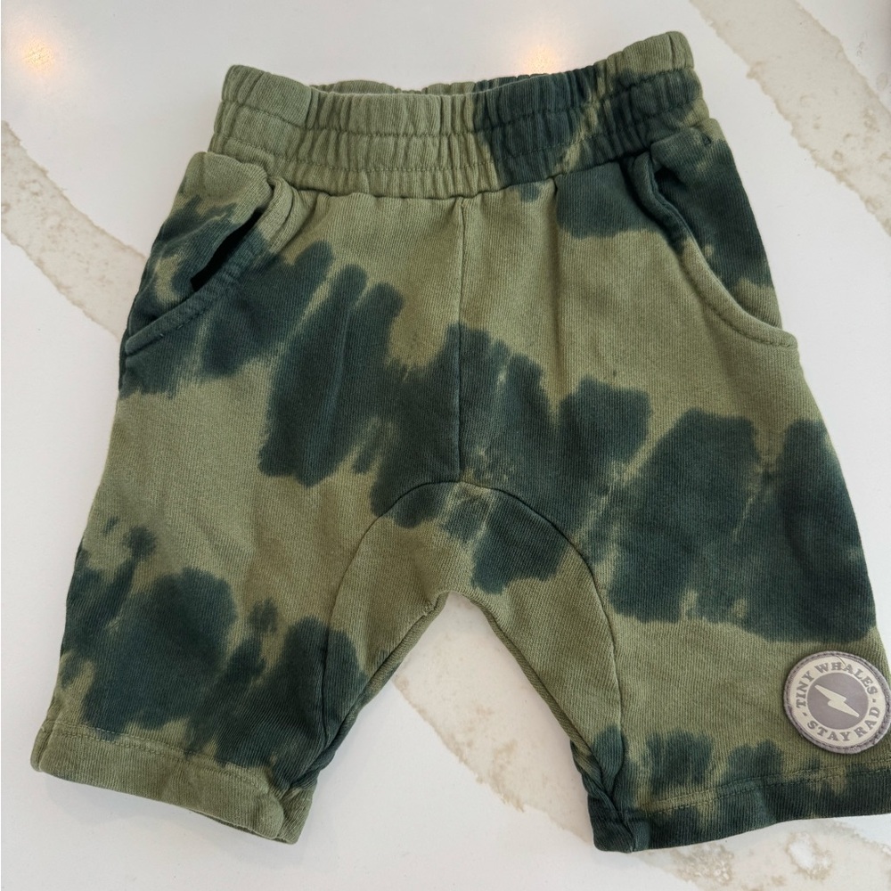 Tiny Whales Green Tie-Dye boho 3t boys Shorts